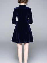 Autumn Half-high Collar  Long sleeve Skater Dresses